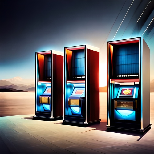 Una fila di moderne slot machine
