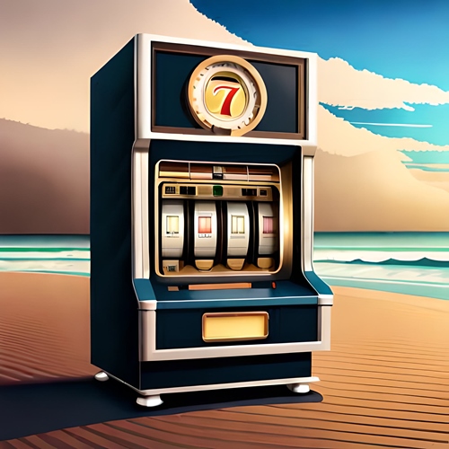 Una slot machine sulla spiaggia